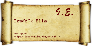 Izsák Ella névjegykártya